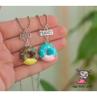 Кулон для двоих друзей "Best Friends. Яркие пончики". Цена за 1 комплект